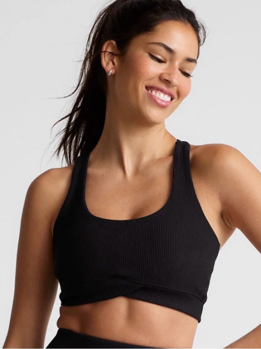 Beyond Yoga Impluse Ribbed Scoop Neck Sports Bra - Black Women XL
